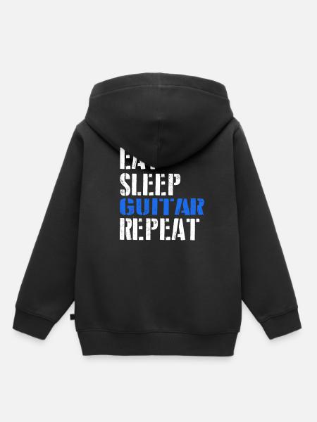 Eat. Sleep. Guitar. Repeat. - Kinder Premium Organic Hoodie - Schwarz
