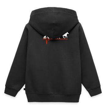 Horse Racing Heartbeat - EVOLUTION OF HORSE RACING - Kids Premium Organic Hoodie - black - Back - AI Model Kid Male (0cm)