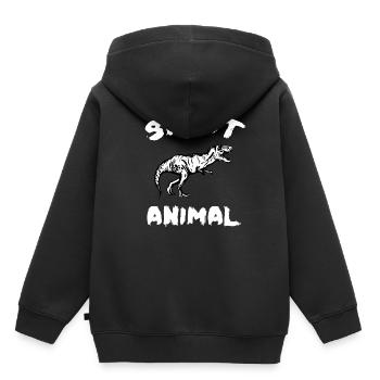 TYRANNOSAURUS - Kinder Premium Organic Hoodie - Schwarz - Hinten - AI Model Kid Male (0cm)