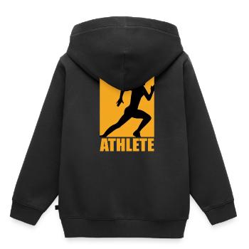 Conception de l’athlète - Sweat Premium à capuche enfant bio - noir - Dos - AI Model Kid Male (0cm)