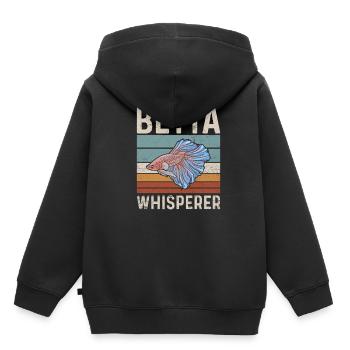Betta Whisperer Angebot für einen - Kinder Premium Organic Hoodie - Schwarz - Hinten - AI Model Kid Male (0cm)