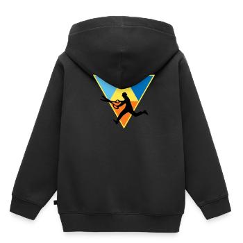 Éditeur en détresse - Sweat Premium à capuche enfant bio - noir - Dos - AI Model Kid Male (0cm)