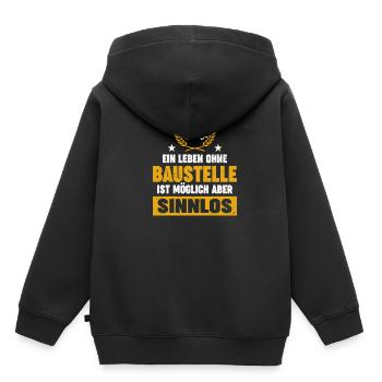 A life without a construction site is possible but pointless - Kids Premium Organic Hoodie - black - Back - AI Model Kid Male (0cm)