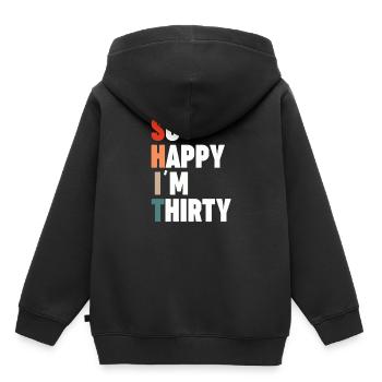 So Happy Im Thirty Birthday Celebration Family - Kinder Premium Organic Hoodie - Schwarz - Hinten - AI Model Kid Male (0cm)