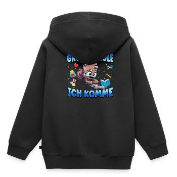 Grundschule Ich Komme Ein Schulkind Einschulung - Kinder Premium Organic Hoodie - Schwarz - Hinten - AI Model Kid Male (0cm)