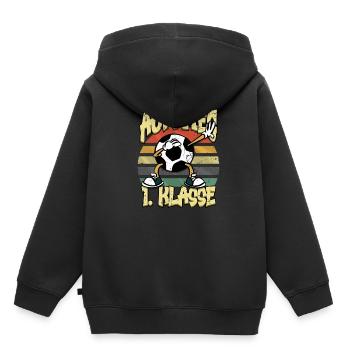 Aufstieg 1. Klasse Fußball Schulkind - Kinder Premium Organic Hoodie - Schwarz - Hinten - AI Model Kid Male (0cm)