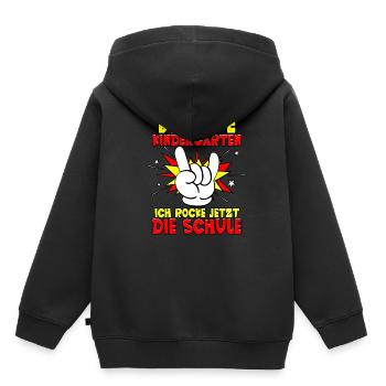 Bye bye Kindergarten ich rocke jetzt die Schule - Kinder Premium Organic Hoodie - Schwarz - Hinten - AI Model Kid Male (0cm)