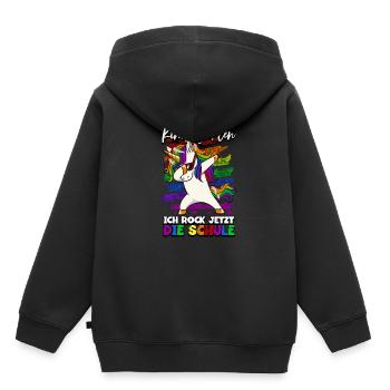 Bye bye Kindergarten ich rocke jetzt die schule - Kinder Premium Organic Hoodie - Schwarz - Hinten - AI Model Kid Male (0cm)