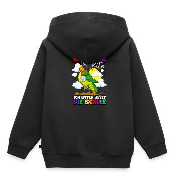 Bye Bye Kita 1. Klasse Schulkind - Kinder Premium Organic Hoodie - Schwarz - Hinten - AI Model Kid Male (0cm)