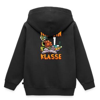 Ich bin 1. Klasse Schulkind Einschulung - Kinder Premium Organic Hoodie - Schwarz - Hinten - AI Model Kid Male (0cm)