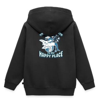 Handicap Wheelchair Design for an Amputation - Kids Premium Organic Hoodie - black - Back - AI Model Kid Male (0cm)
