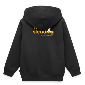 J’adore la luge - Sweat Premium à capuche enfant bio - noir - Dos - AI Model Kid Male (0cm)