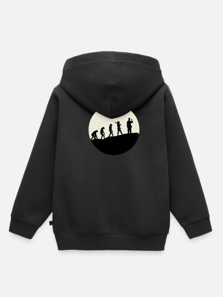 Laborers Evolution Moon - Kinder Premium Organic Hoodie - Schwarz