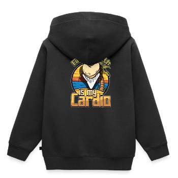 Fossil Tooth Collector Design for a Shark Fossil - Kinder Premium Organic Hoodie - Schwarz - Hinten - AI Model Kid Male (0cm)