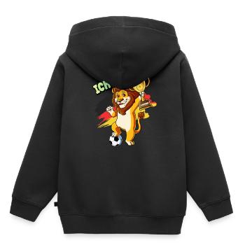6. Geburtstag Ich bin 6 Jahre Fußball Junge - Kinder Premium Organic Hoodie - Schwarz - Hinten - AI Model Kid Male (0cm)