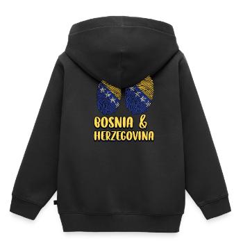 Fiers Bosniaques Bosnie-Herzégovine - Sweat Premium à capuche enfant bio - noir - Dos - AI Model Kid Male (0cm)