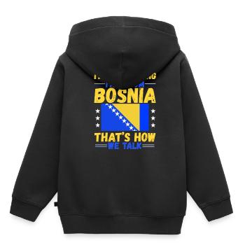 Stolzer Bosnier Bosniaks Bosnien Herzegowina - Kinder Premium Organic Hoodie - Schwarz - Hinten - AI Model Kid Male (0cm)