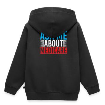 Ask Me About Medicare Versicherungsfachmann - Kinder Premium Organic Hoodie - Schwarz - Hinten - AI Model Kid Male (0cm)