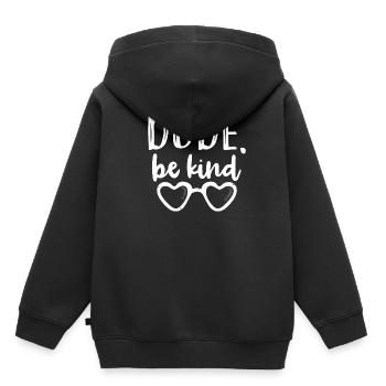 Dude Be Kind - Kinder Premium Organic Hoodie - Schwarz - Hinten - AI Model Kid Male (0cm)