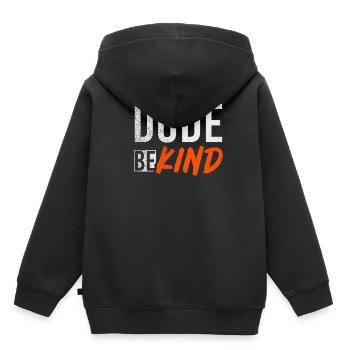Dude Be Kind - Kinder Premium Organic Hoodie - Schwarz - Hinten - AI Model Kid Male (0cm)