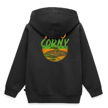 At So Corny Wheat Corn Oats Fam Farming - Kids Premium Organic Hoodie - black - Back - AI Model Kid Male (0cm)