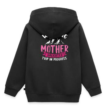 Warning Mother Daughter Trip In Progress - Kinder Premium Organic Hoodie - Schwarz - Hinten - AI Model Kid Male (0cm)
