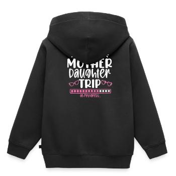 Warning Mother Daughter Trip In Progress - Kinder Premium Organic Hoodie - Schwarz - Hinten - AI Model Kid Male (0cm)