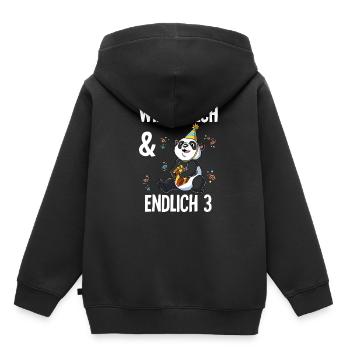 3. Geburtstag Panda Wild Frech Und Endlich 3 Jahre - Kinder Premium Organic Hoodie - Schwarz - Hinten - AI Model Kid Male (0cm)