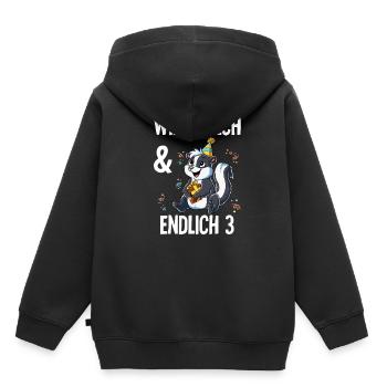 3. Geburtstag Stinktier Wild Frech Und Endlich 3 - Kinder Premium Organic Hoodie - Schwarz - Hinten - AI Model Kid Male (0cm)