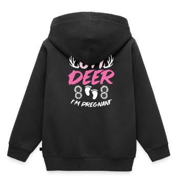 Oh Deer Im Pregnant Schwangerschaft Geburt - Kinder Premium Organic Hoodie - Schwarz - Hinten - AI Model Kid Male (0cm)
