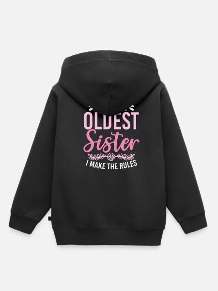 Im The Oldest Sister I Make The Rules Geschwister - Premium børne hættetrøje økologisk - sort