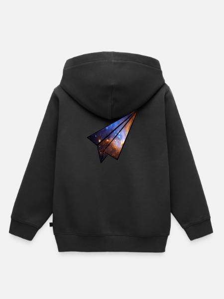 Papierflieger Universum - Kinder Premium Organic Hoodie - Schwarz