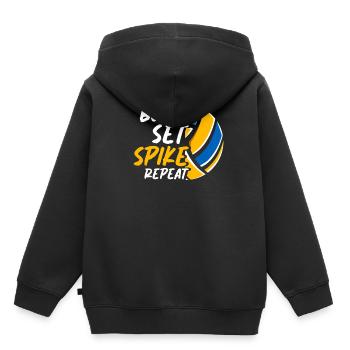 Bump Set Spike Répéter l’entraînement de l’équipe de volleyball - Sweat Premium à capuche enfant bio - noir - Dos - AI Model Kid Male (0cm)