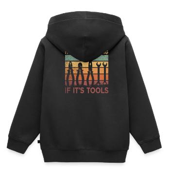 Its Not Hoarding If Its Tools Tool - Kids Premium Organic Hoodie - black - Back - AI Model Kid Male (0cm)