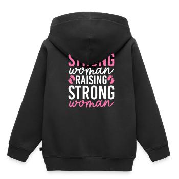 Strong Woman Raising Strong Woman - Kinder Premium Organic Hoodie - Schwarz - Hinten - AI Model Kid Male (0cm)