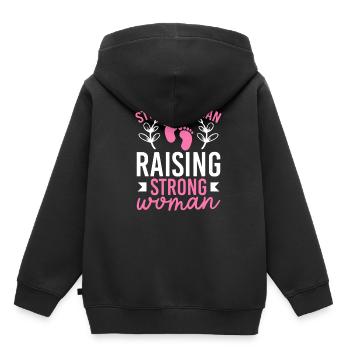 Strong Woman Raising Strong Woman - Kinder Premium Organic Hoodie - Schwarz - Hinten - AI Model Kid Male (0cm)