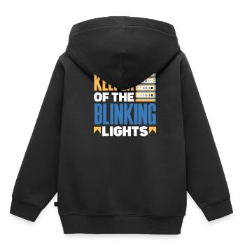 Keeper Of The Blinking Lights Network Admin - Kids Premium Organic Hoodie - black - Back - AI Model Kid Male (0cm)
