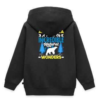 A place of incredible natural wonders Expedition - Kids Premium Organic Hoodie - black - Back - AI Model Kid Male (0cm)