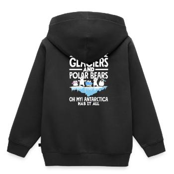 Penguins Glaciers and Polar Bears Expedition - Kids Premium Organic Hoodie - black - Back - AI Model Kid Male (0cm)