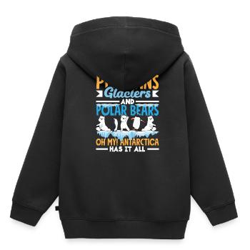 Penguins Glaciers and Polar Bears Expedition - Kids Premium Organic Hoodie - black - Back - AI Model Kid Male (0cm)