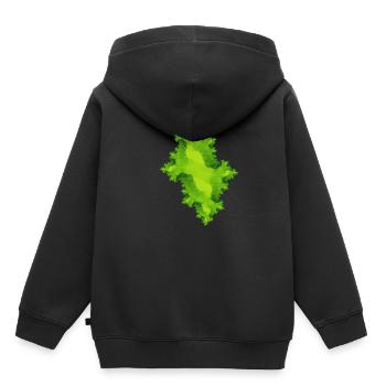Vert fractal - Sweat Premium à capuche enfant bio - noir - Dos - AI Model Kid Male (0cm)
