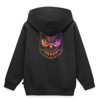 Colorful Owl Artsy Bird Wildlife Nature Animal - Kids Premium Organic Hoodie - black - Back - AI Model Kid Male (0cm)
