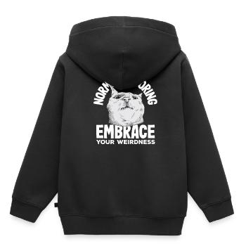 Normal is boring Embrace your weirdness - Kinder Premium Organic Hoodie - Schwarz - Hinten - AI Model Kid Male (0cm)