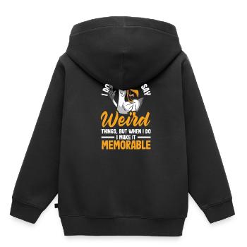 I don't always say weird things - Kinder Premium Organic Hoodie - Schwarz - Hinten - AI Model Kid Male (0cm)