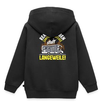 Rentnerleben - Campingabenteuer statt Langeweile - Kinder Premium Organic Hoodie - Schwarz - Hinten - AI Model Kid Male (0cm)