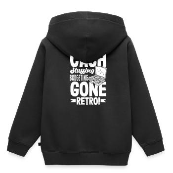 Budgétisation Cash Stuffing Gone Retro Cash Stuffing - Sweat Premium à capuche enfant bio - noir - Dos - AI Model Kid Male (0cm)