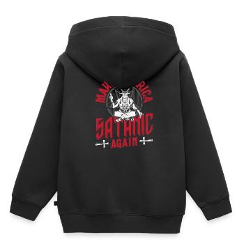 Satan Make America Satanic Again Occult - Kinder Premium Organic Hoodie - Schwarz - Hinten - AI Model Kid Male (0cm)