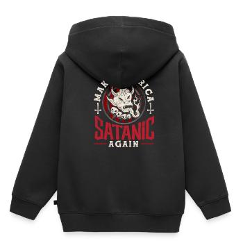 Satan Make America Satanic Again Occult - Kinder Premium Organic Hoodie - Schwarz - Hinten - AI Model Kid Male (0cm)
