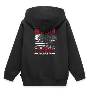 Satan Make America Satanic Again Occult - Kinder Premium Organic Hoodie - Schwarz - Hinten - AI Model Kid Male (0cm)
