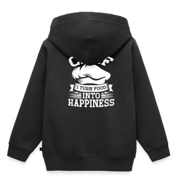 Chef I Turn Food Into Happiness - Kids Premium Organic Hoodie - black - Back - AI Model Kid Male (0cm)